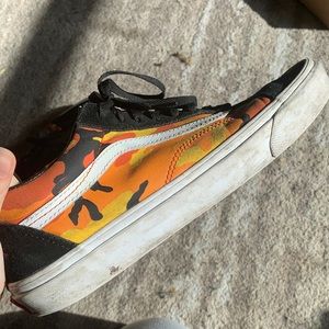 Orange and yellow camo vans